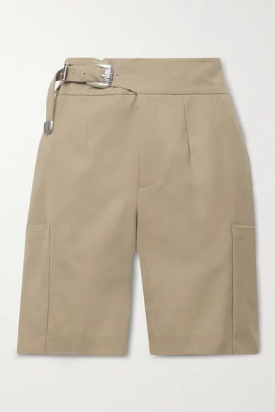 Andersson Bell - Diego Belted Wool-blend Shorts - Beige | NET-A-PORTER (US)