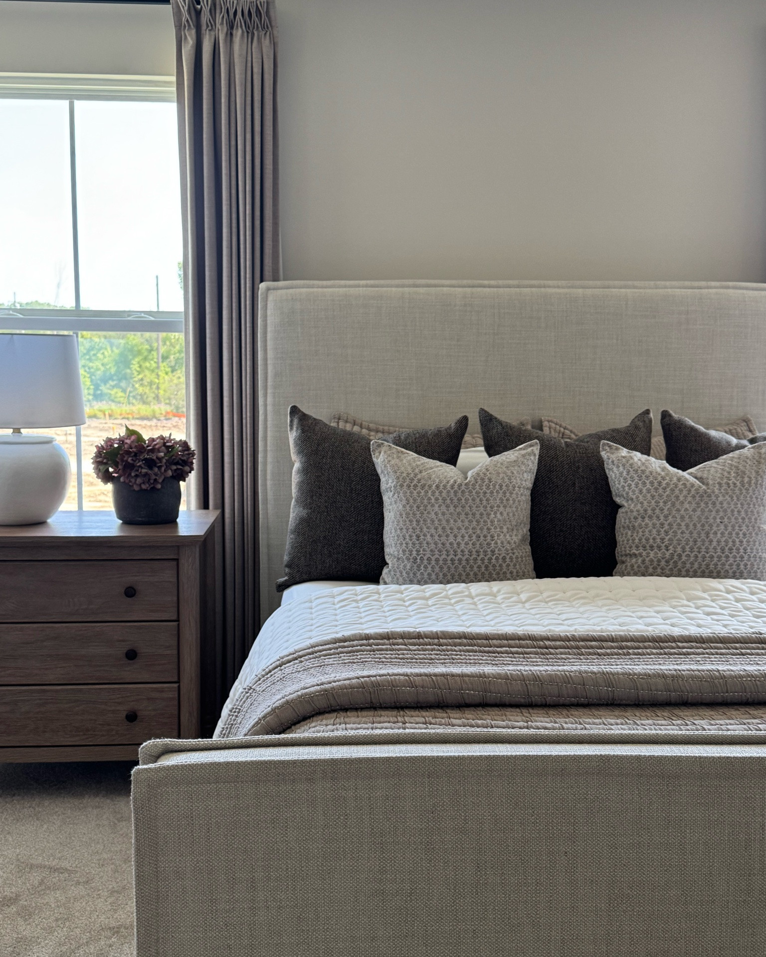 ￼ quince bedding, ￼ taupe, bedding, neutral pillow covers, floral pillow covers, brown pillow covers, neutral bed, upholstered bed, wood, nightstand, plum, hydrangeas, taupe, curtains, white quilt, cloud, quilt, quilt, neutral bedding

#LTKHome #LTKSaleAlert #LTKSeasonal