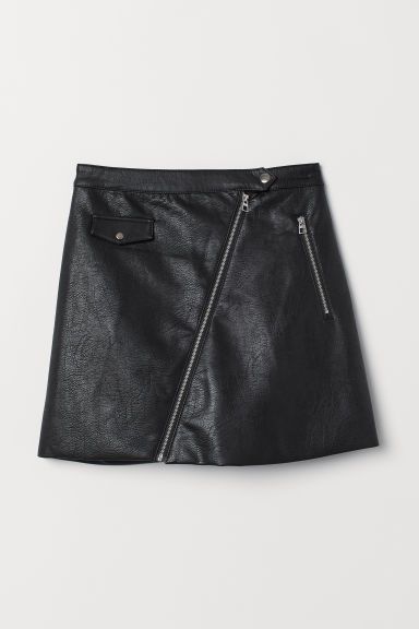 H & M - Faux Leather Skirt - Black | H&M (US)