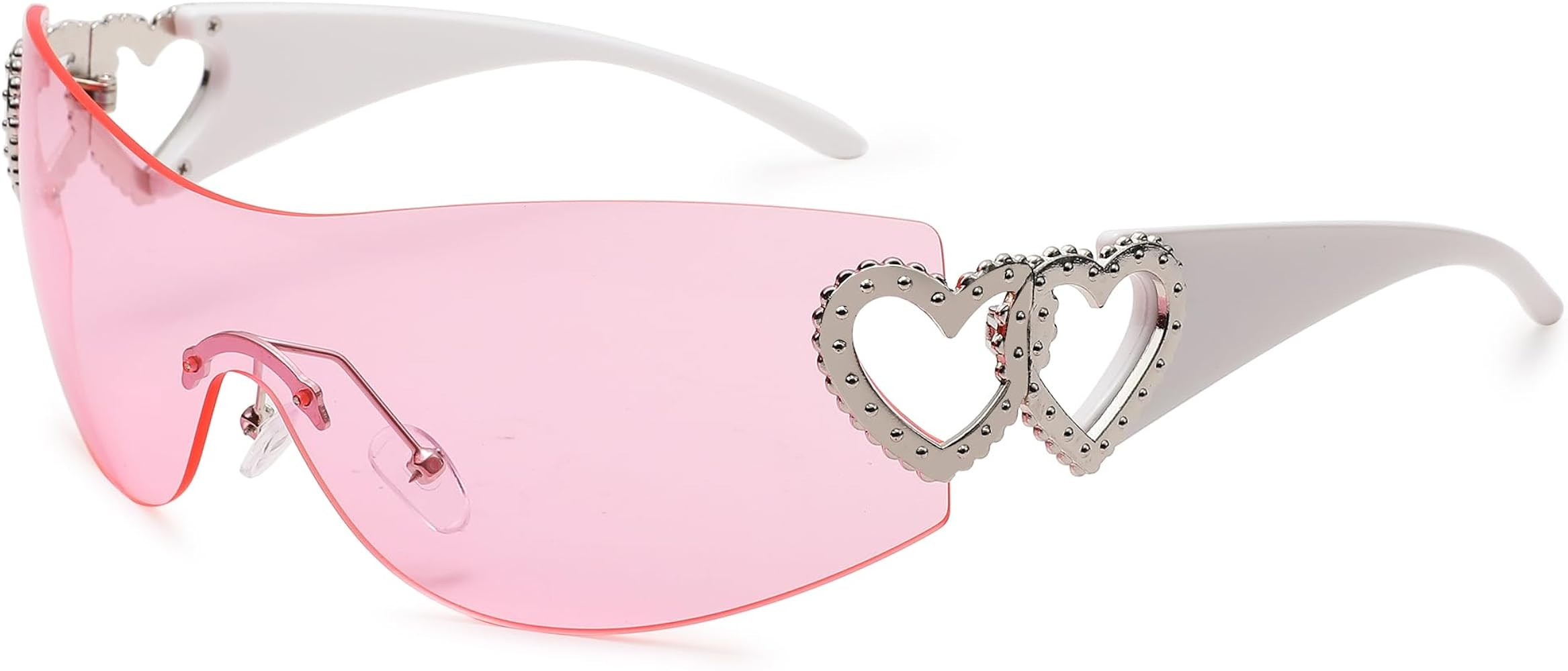 Pro Acme Wrap Around Rimless Sunglasses Women Men, Oversized Fashion Futuristic Sun Glasses Cool ... | Amazon (US)
