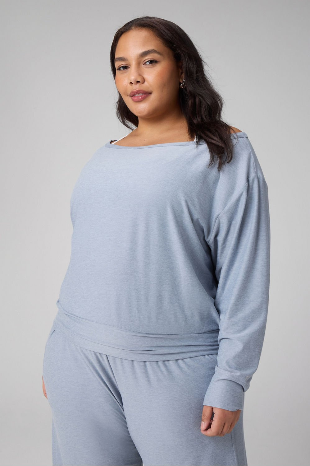 Cloud Jersey Off-Shoulder Sweatshirt | Fabletics