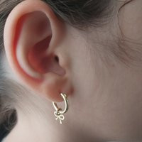 Bow Earrings, Gold Bow Earrings, Dainty Hoop Earrings, Tiny Gold Hoops, Hoops, Gift For Girl | Etsy (US)