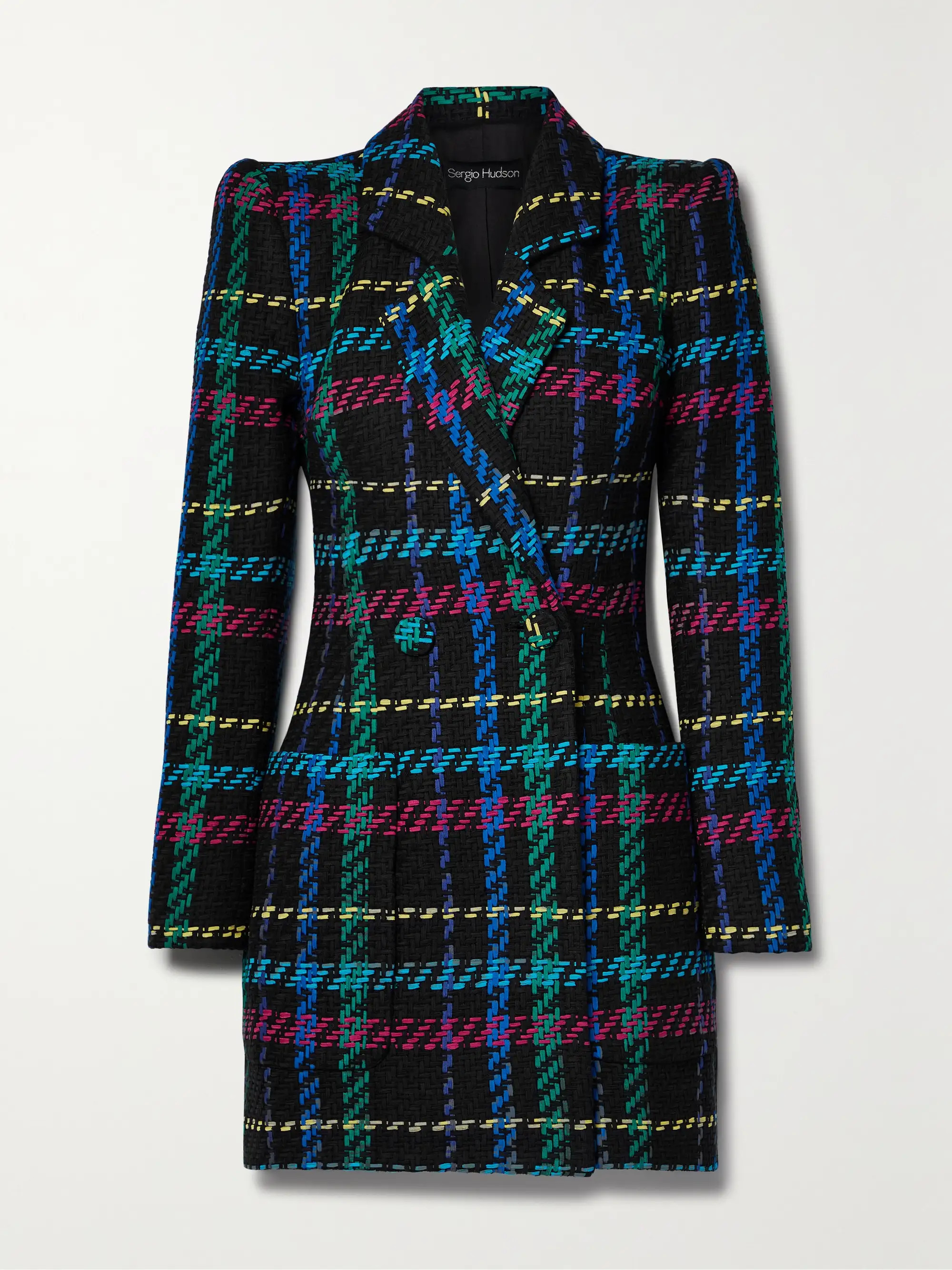 Double-breasted cotton-blend tweed mini dress | NET-A-PORTER (US)