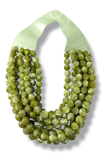 Carla Olive Faceted Bead Statement Necklace | The Willow Tree