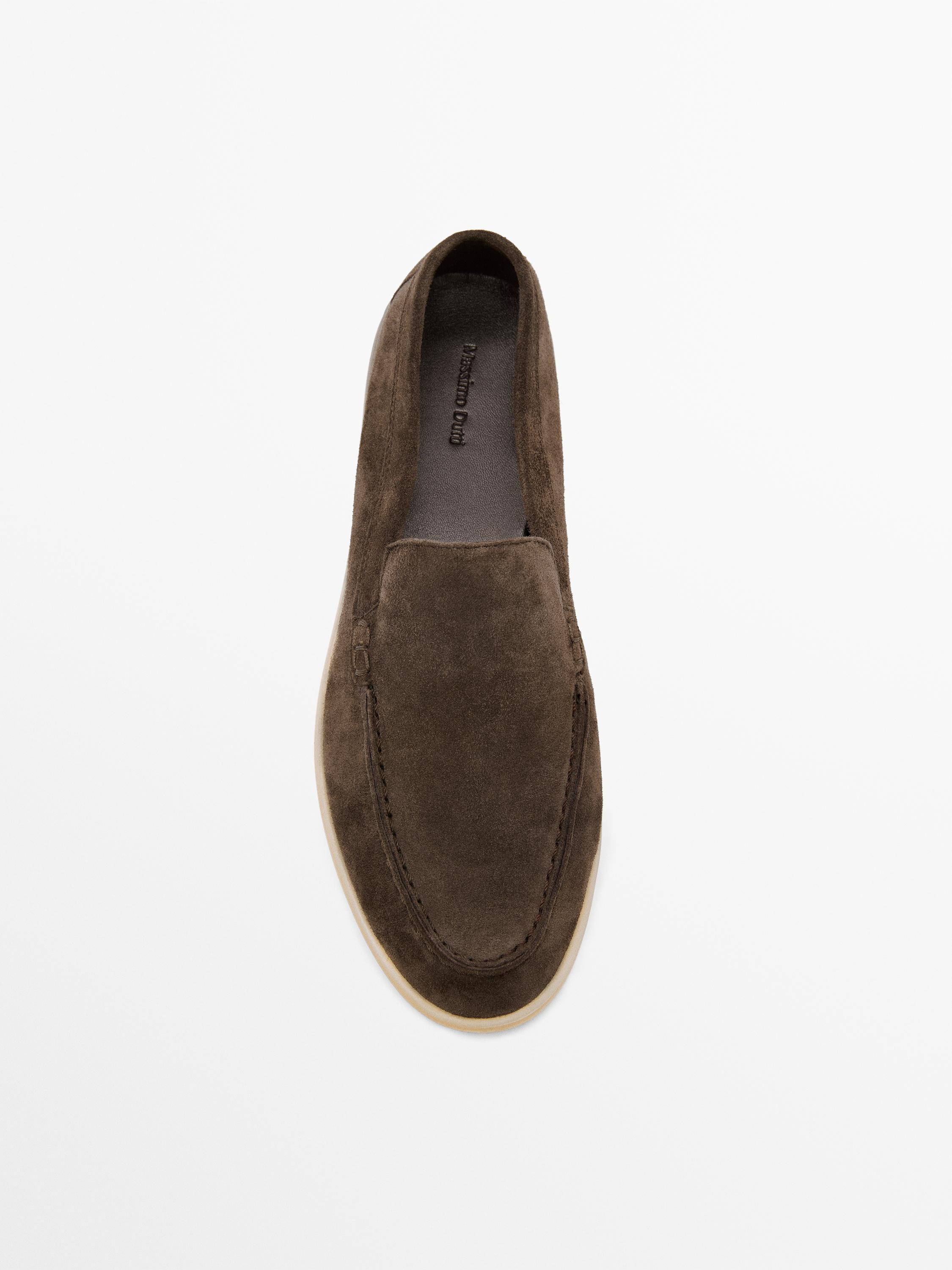 Split leather loafers | Massimo Dutti UK