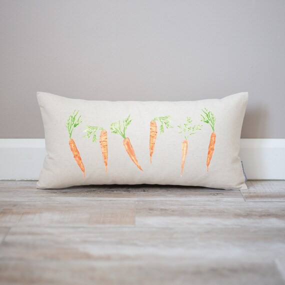 Hello Spring Watercolor Carrots Lumbar Decorations Pillow  | Etsy | Etsy (US)