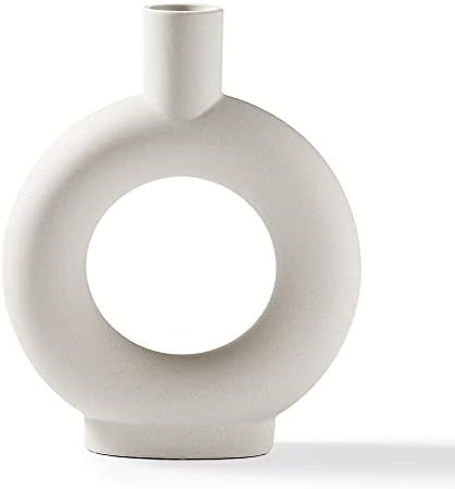 INGLENIX Grey White Ceramic Vases Nordic Minimalism Style Decoration for Centerpieces, Kitchen, Offi | Amazon (US)