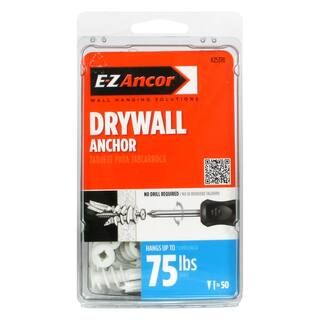 E-Z Ancor Twist-N-Lock 75 lbs. Medium Duty Drywall Anchors (50-Pack) 25310 - The Home Depot | The Home Depot