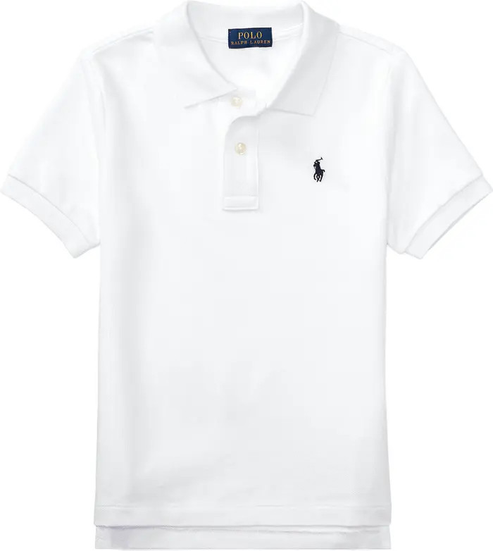 Kids' Solid Cotton Piqué Knit Polo | Nordstrom