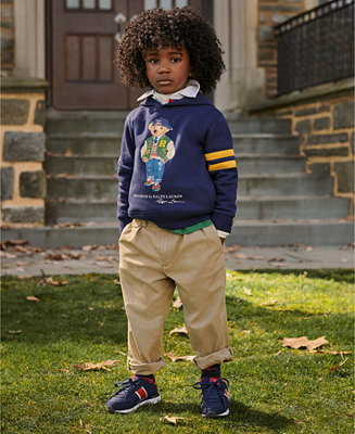 Toddler and Little Boys Polo Bear Fleece Hoodie Sweatshirt | Macy's