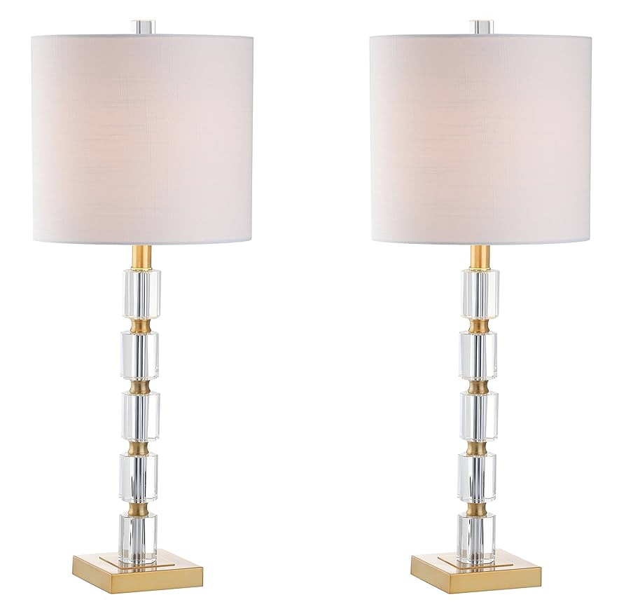 JONATHAN Y JYL5001A-SET2 Set of 2 Table Lamps Claire 28.5" Crystal LED Table Lamp Glam Bedside De... | Amazon (US)
