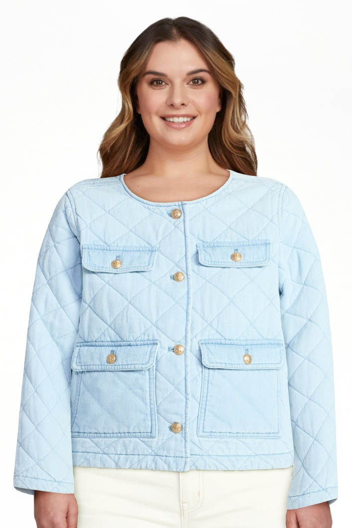 Time and Tru Women's Quilted Cotton Jacket, Sizes XS-XXXL | Walmart (US)