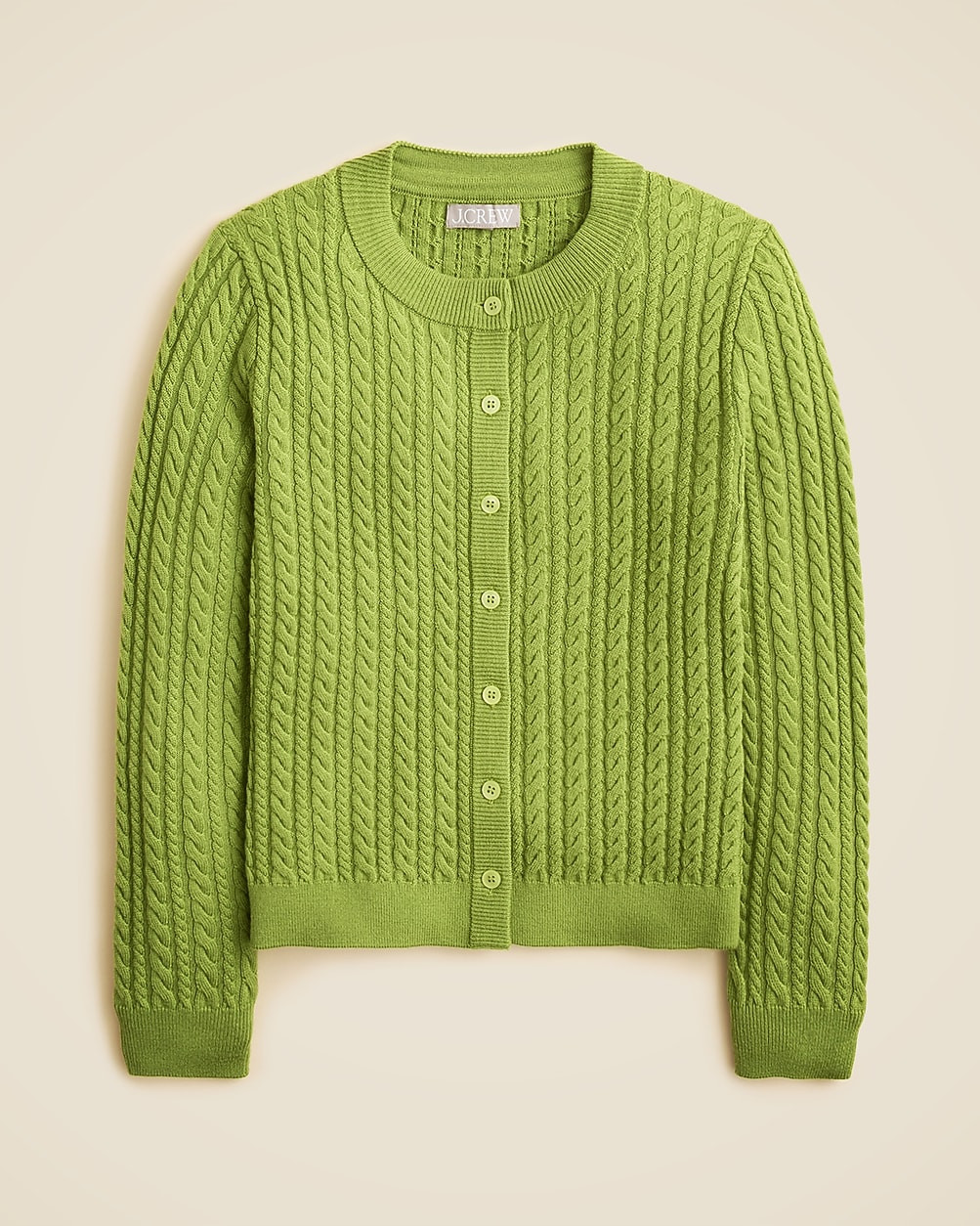 Cable-knit crewneck cardigan in merino wool | J. Crew US