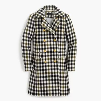 Double-breasted coat in oxford check | J.Crew US