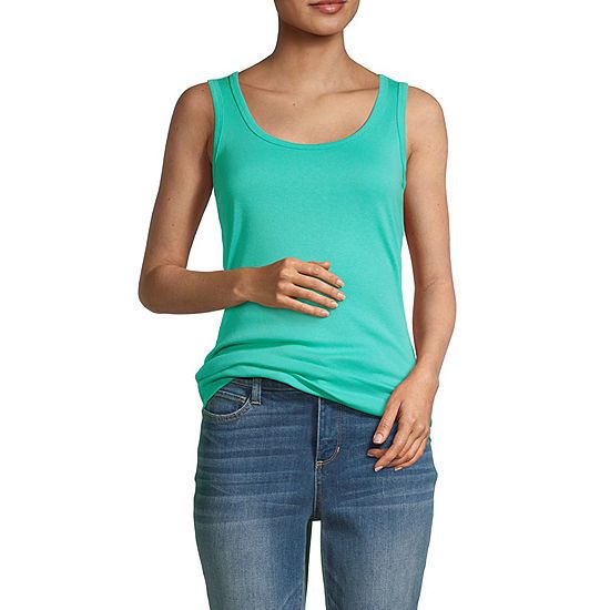 St. John's Bay Womens Scoop Neck Sleeveless Tank Top | JCPenney