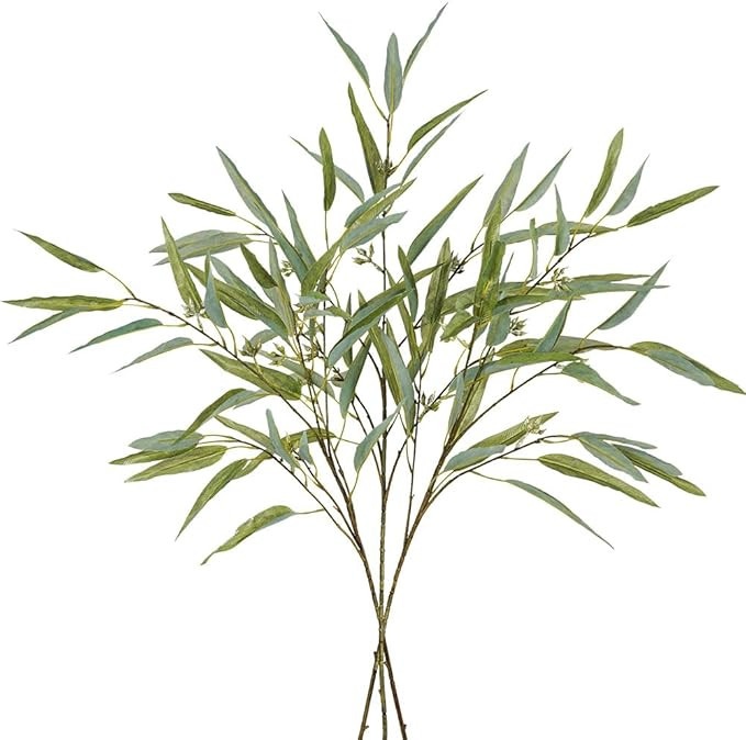 Melorca&Guilla Artificial Plants,3PCS 39" Green Eucalyptus Faux Branches for Vase,Artificial Plan... | Amazon (US)