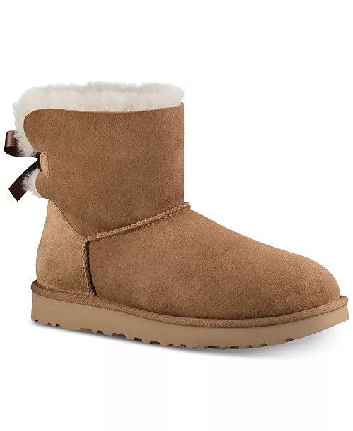 UGG® Women's Mini Bailey Bow II Slip On Boots - Macy's | Macy's