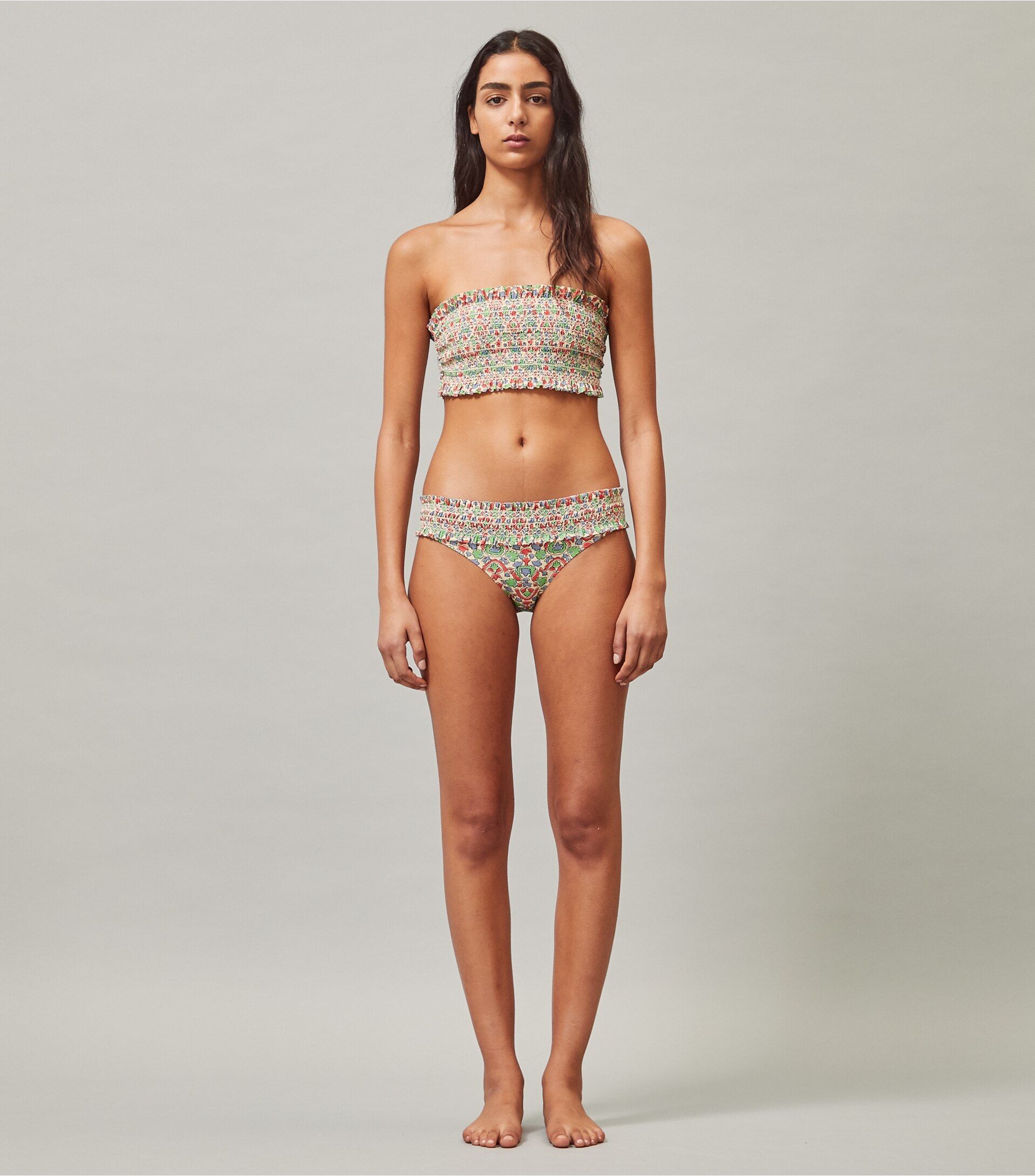 Costa Printed Bandeau Bikini Top | Tory Burch (US)