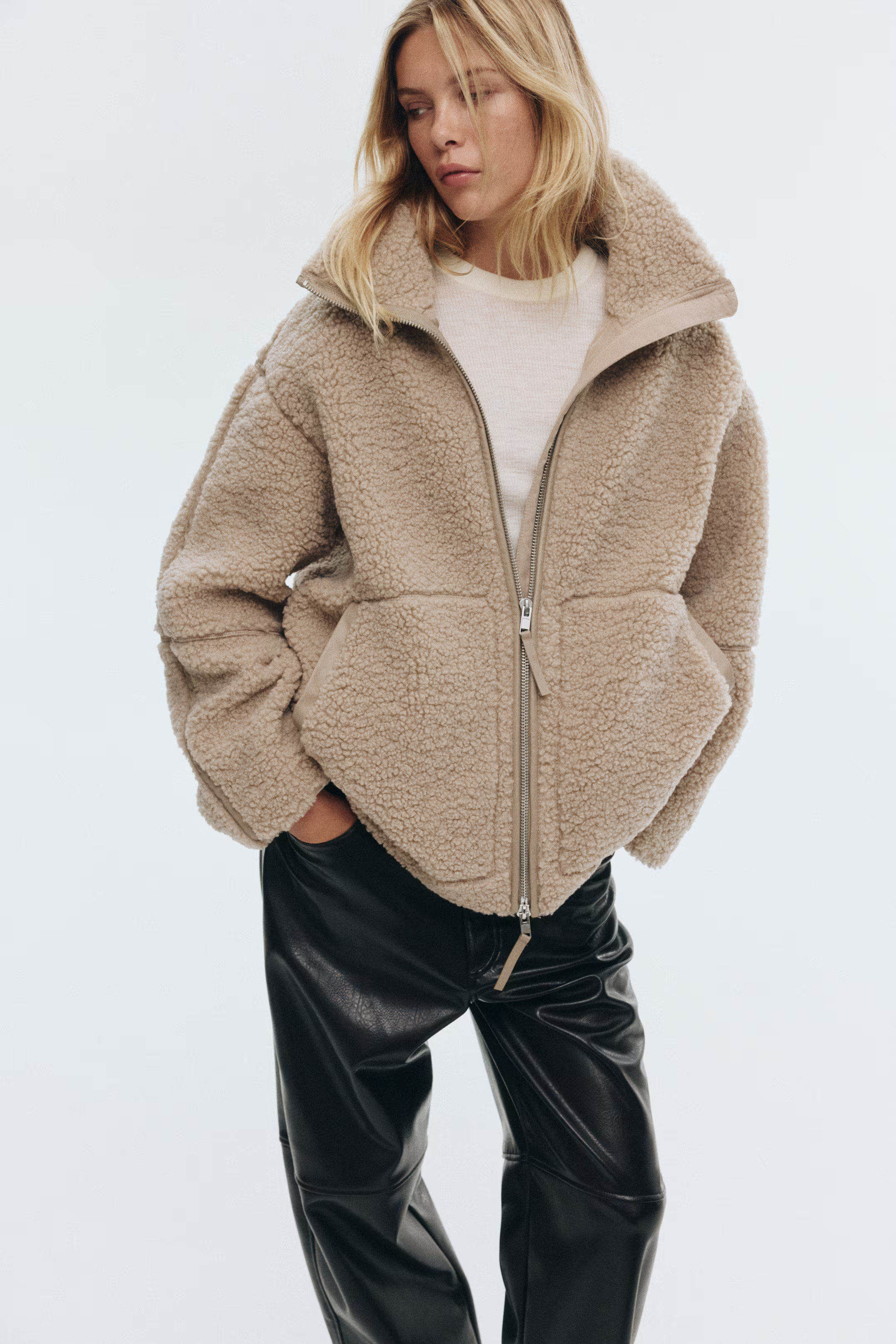 Loose-Fit Teddy Fleece Jacket | H&M (US + CA)
