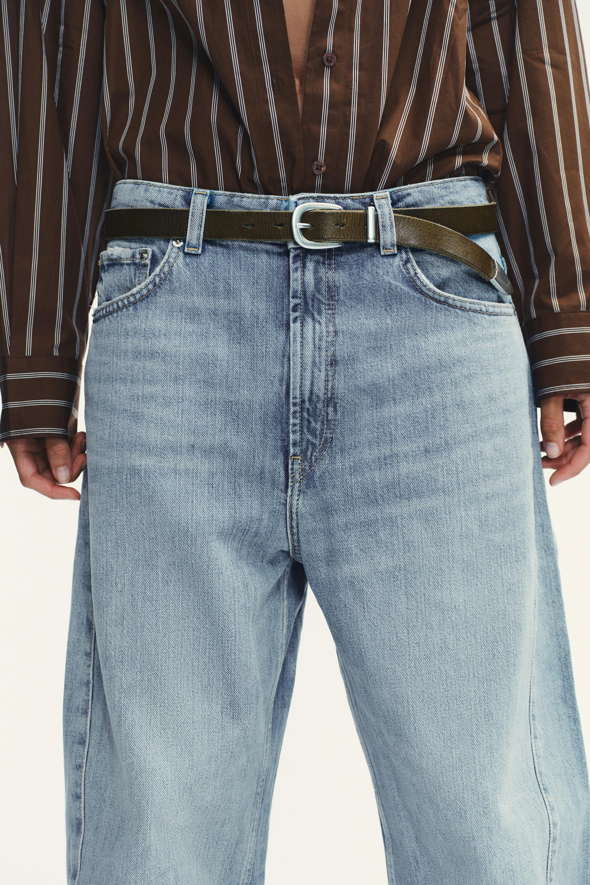 TRF BAGGY BARREL MID-WAIST JEANS | Zara UK