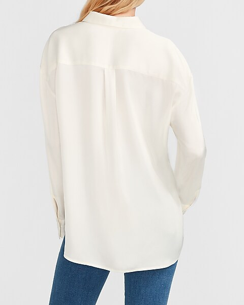 Oversized Satin Portofino Shirt | Express