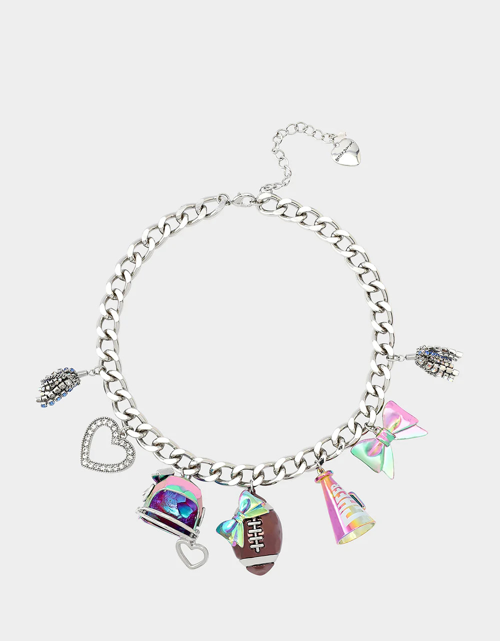 FOOTBALL CHARM NECKLACE MULTI Women's Football-Themed Charm Chain Necklace | Betsey Johnson