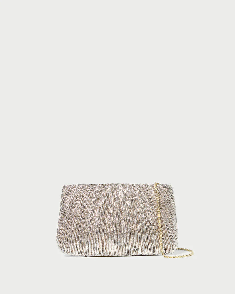Brit Champagne Flat Pleated Clutch | Loeffler Randall