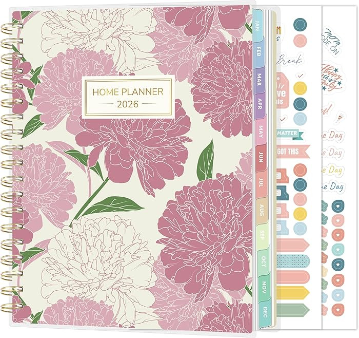 SUNEE Home Planner 2026, Work from Home Planner w/Stickers, JAN 2026 - DEC 2026, Daily Checklist,... | Amazon (US)