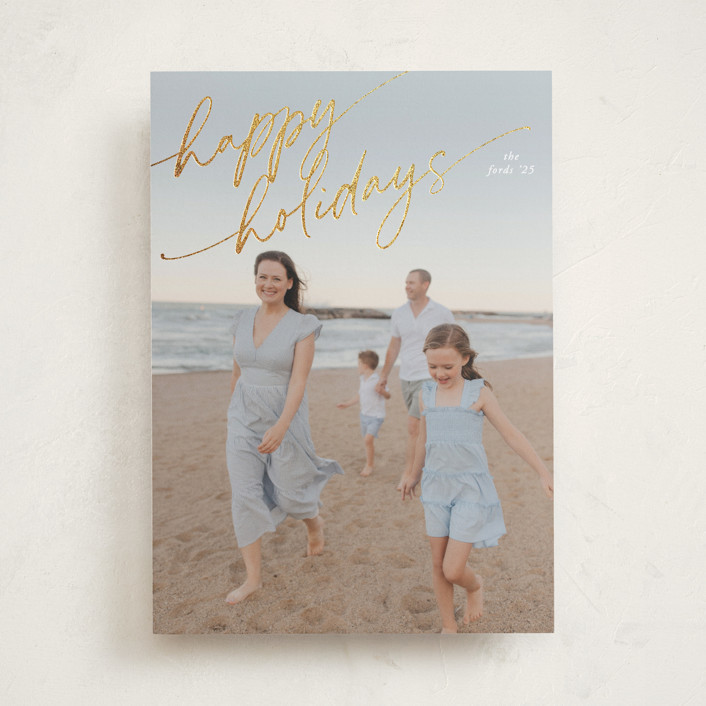 "Jotted Christmas" - Customizable Foil-pressed Holiday Cards in White by Julia Hall. | Minted