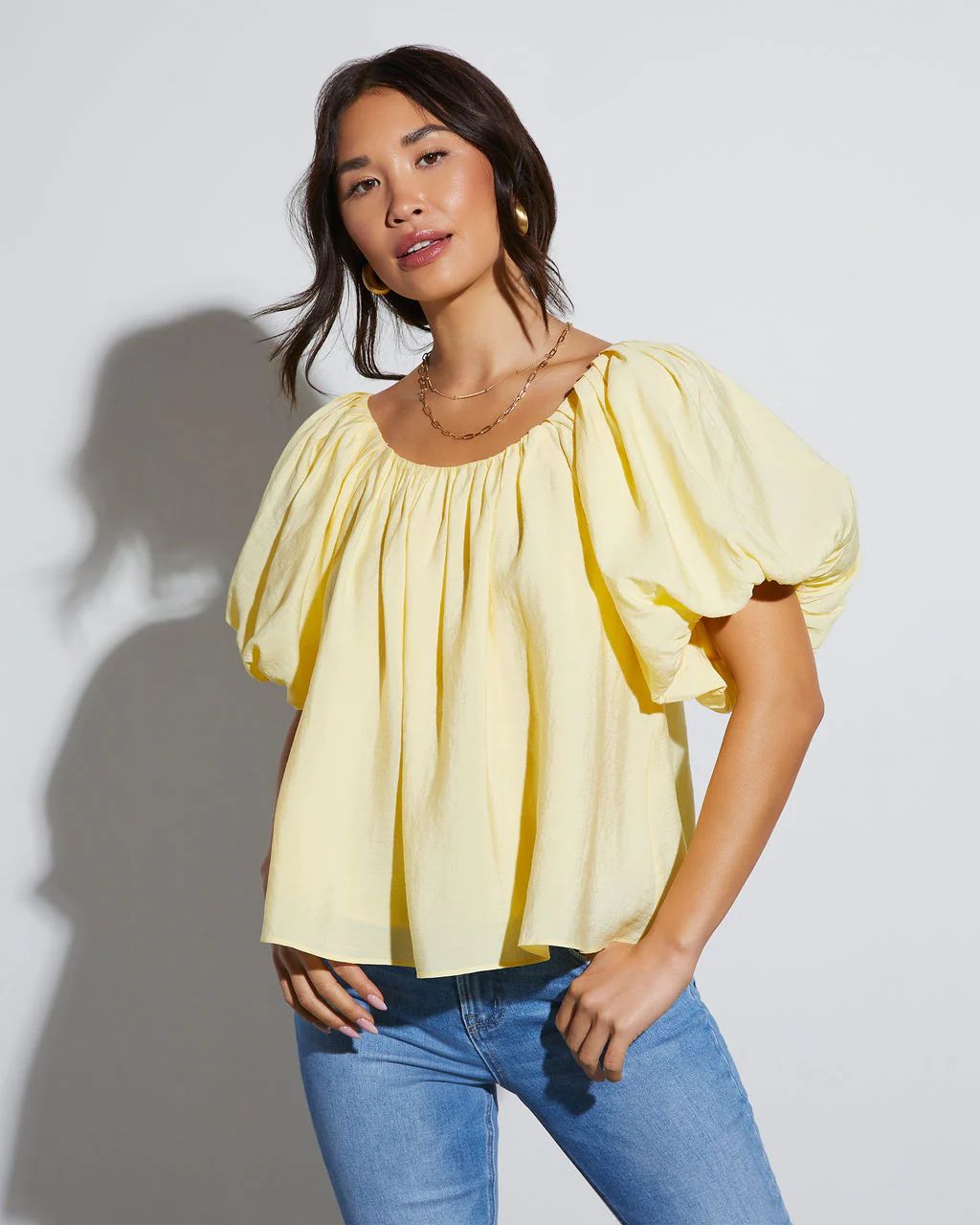 Arlene Relaxed Puff Sleeve Blouse | VICI Collection