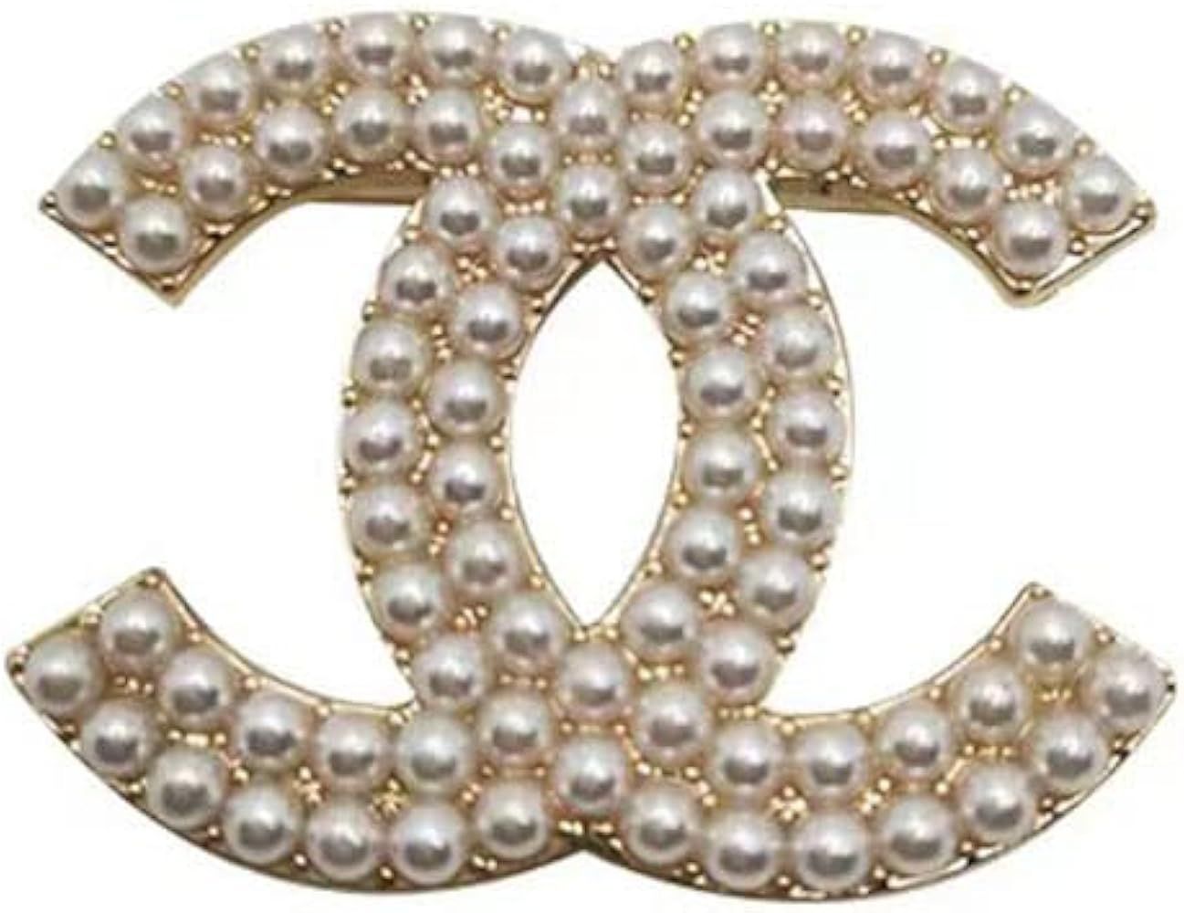 CC brooch Women's sweater small suit decorative brooch diamond pearl decorative button brooch | Amazon (US)