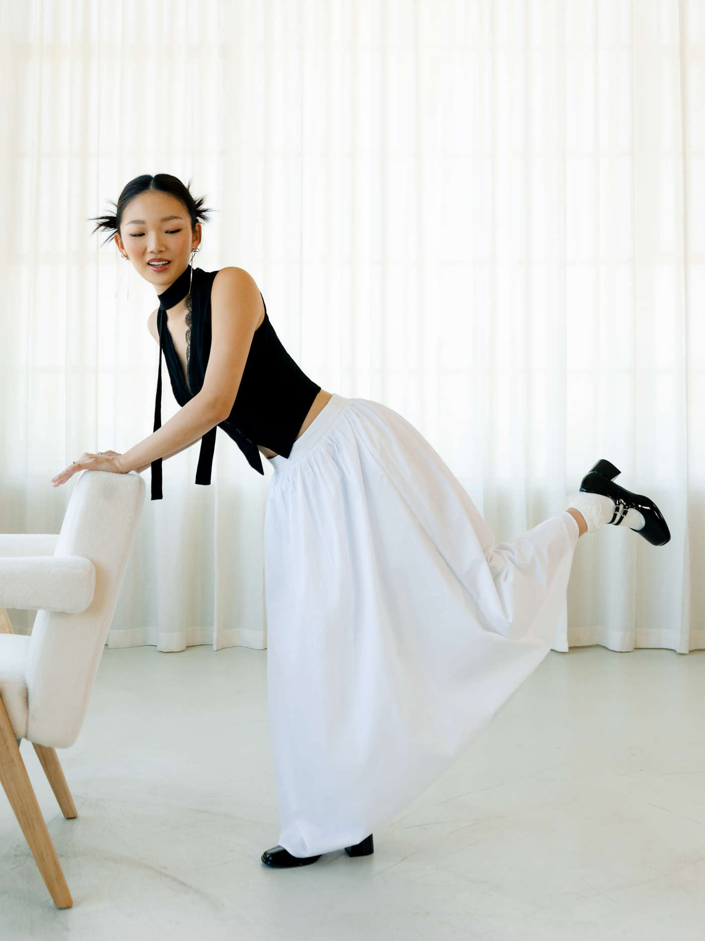 Woven Cotton 100% Cotton Mid Rise Solid Ruffle Maxi Skirt For Daily Casual Work | Cider