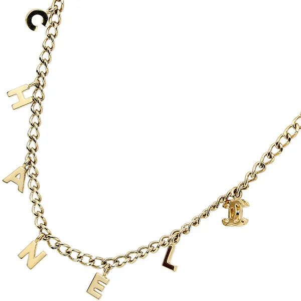 Chanel Necklace Logo Kihei Chain Metal Gold GP Charm Women&#039;s Accessories   | eBay | eBay US