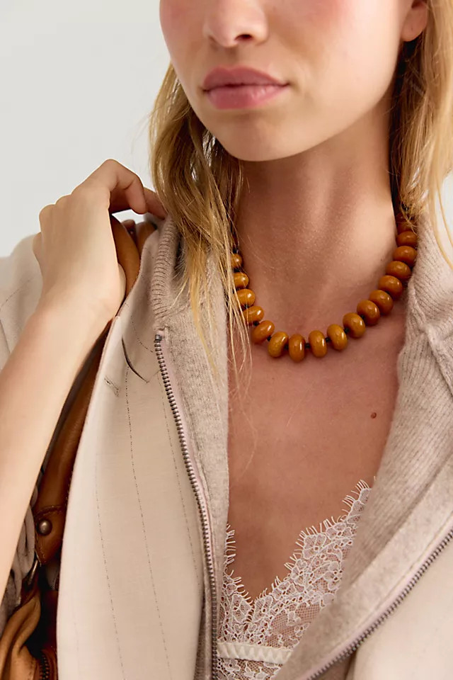 Sabina Semiprecious Beaded Stone Choker Necklace | Free People (Global - UK&FR Excluded)