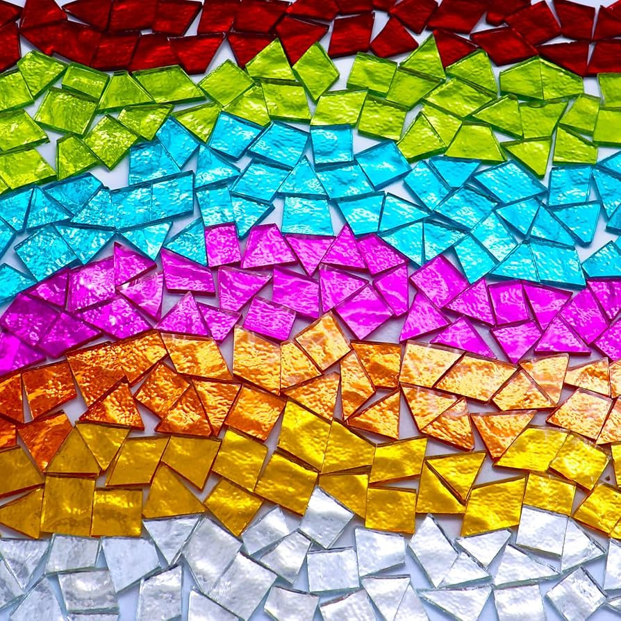 LITMIND 1.1LB Mixed Colors Irregular Glass Mosaic Tiles for Crafts - Pre-Cut Assorted Colors & Sh... | Amazon (US)