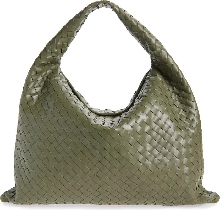 Large Hop Intrecciato Leather Hobo Bag | Nordstrom