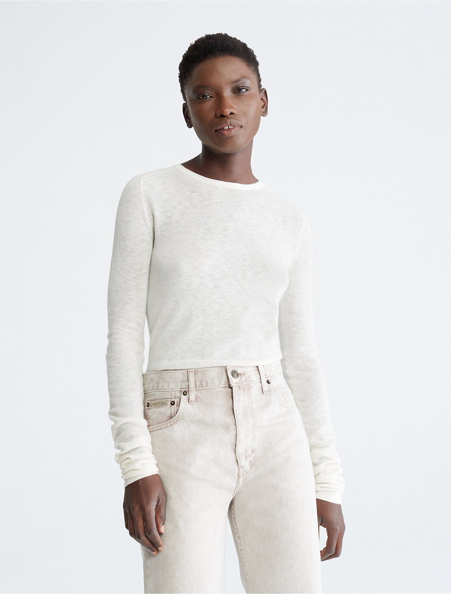 Uplift Merino Wool Blend Crewneck Sweater | Calvin Klein | Calvin Klein (US)