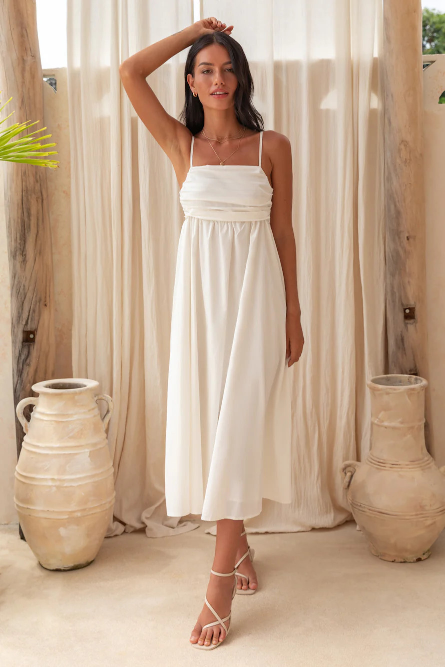 Dreamscapes Midi Dress White | Fortunate One