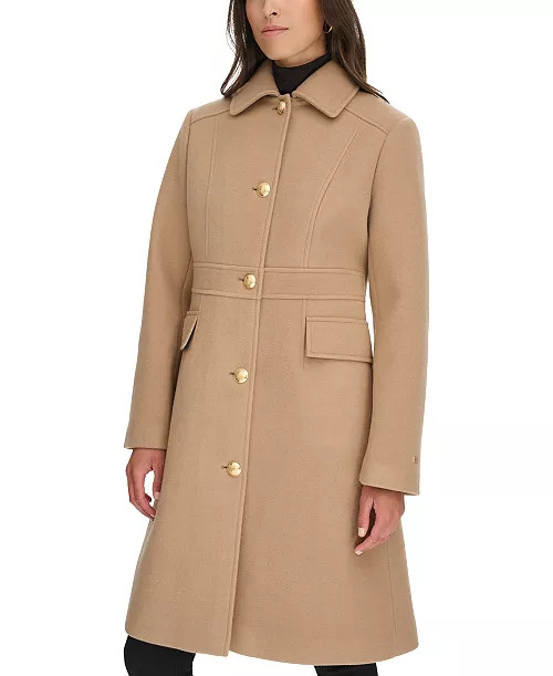 Tommy Hilfiger Women's Hooded Single-Breasted Coat, Created for Macy's - Macy's | Macy's