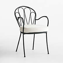 Galleria Metal Outdoor Dining Armchair with Cushion | Crate & Barrel | Crate & Barrel