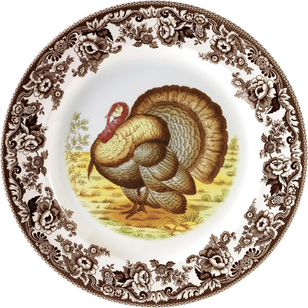 Spode Woodland Turkey Set of 4 Dinner Plates, 10.5" in Brown at Nordstrom | Nordstrom
