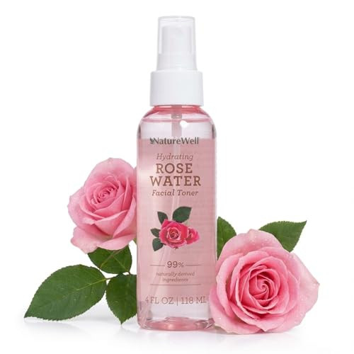 NATURE WELL Rose Water Hydrating Facial Toner Mist for Dewy & Radiant Skin, Refreshing, Conditioning, Soothing, Moisturizing, Perfect for Travel, 4 Fl Oz | Amazon (US)