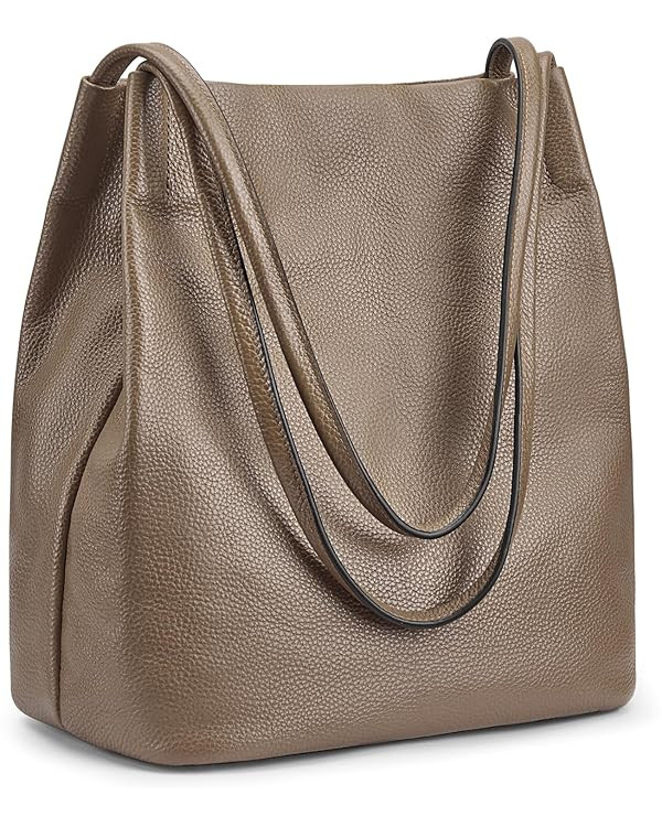 Kattee Women Soft Genuine Leather Totes Shoulder Bag Purses and Handbags with Top Magnetic Snap C... | Amazon (US)