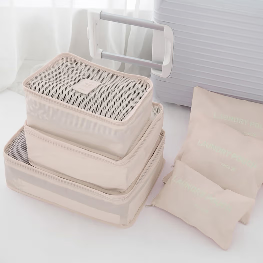 Packing Cubes 6 Set Luggage Packing Organizers for Travel Accessories Suitcase Organizers Travel Essentials（Beige） | Amazon (US)