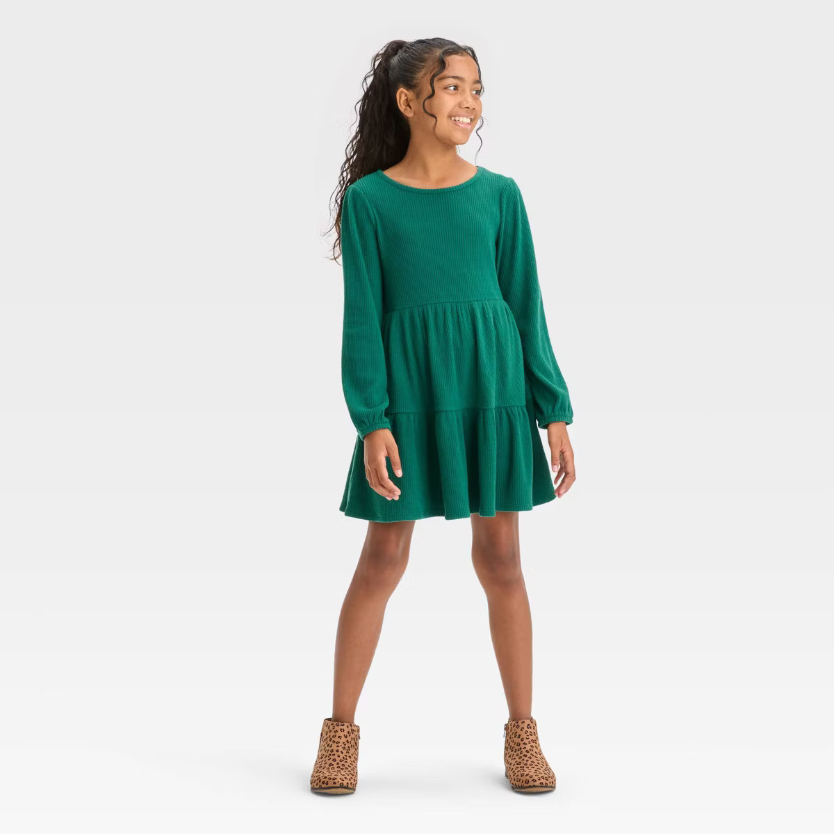 Girls' Long Sleeve Cozy Dress - Cat & Jack™ | Target