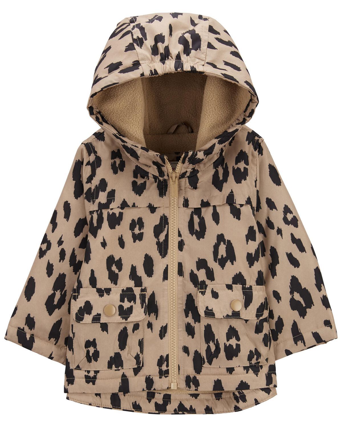 Brown Baby Leopard Fleece-Lined Midweight Jacket | carters.com | Carter's