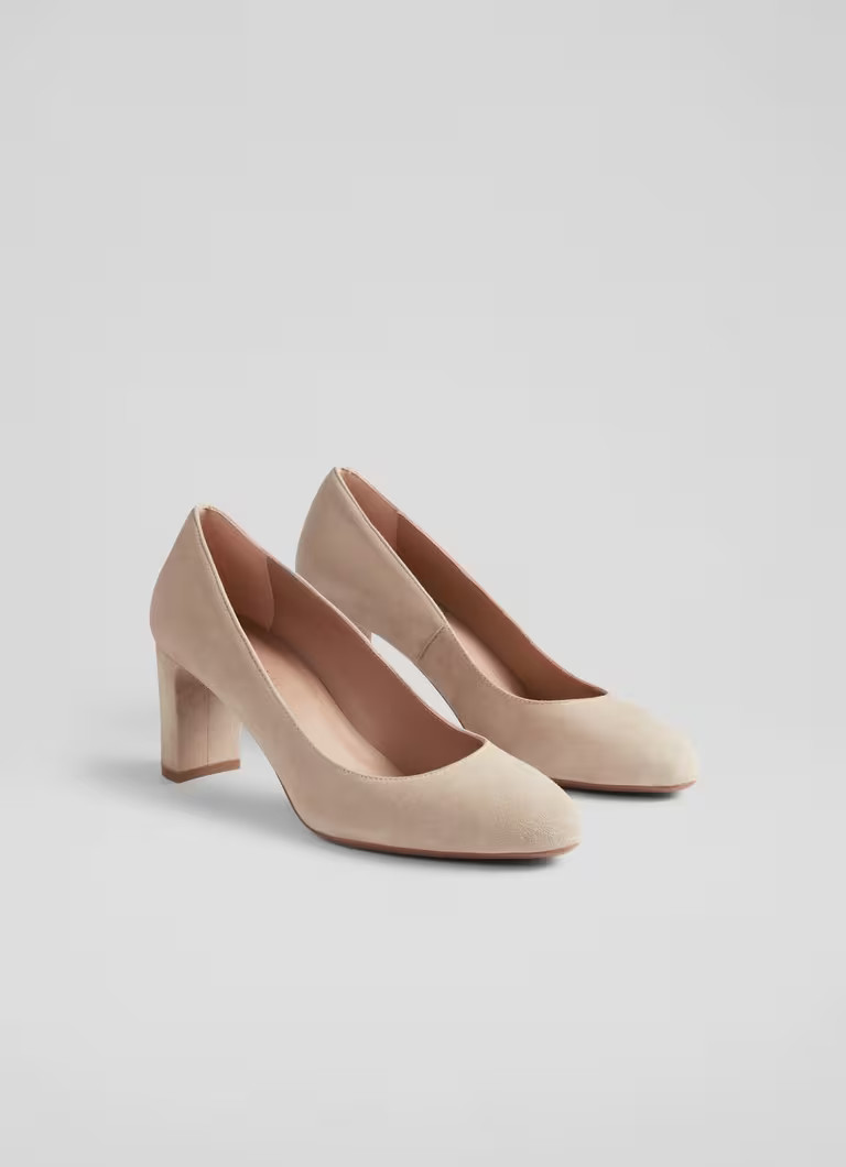 Winola Beige Suede Round Toe Courts | L.K. Bennett (UK)