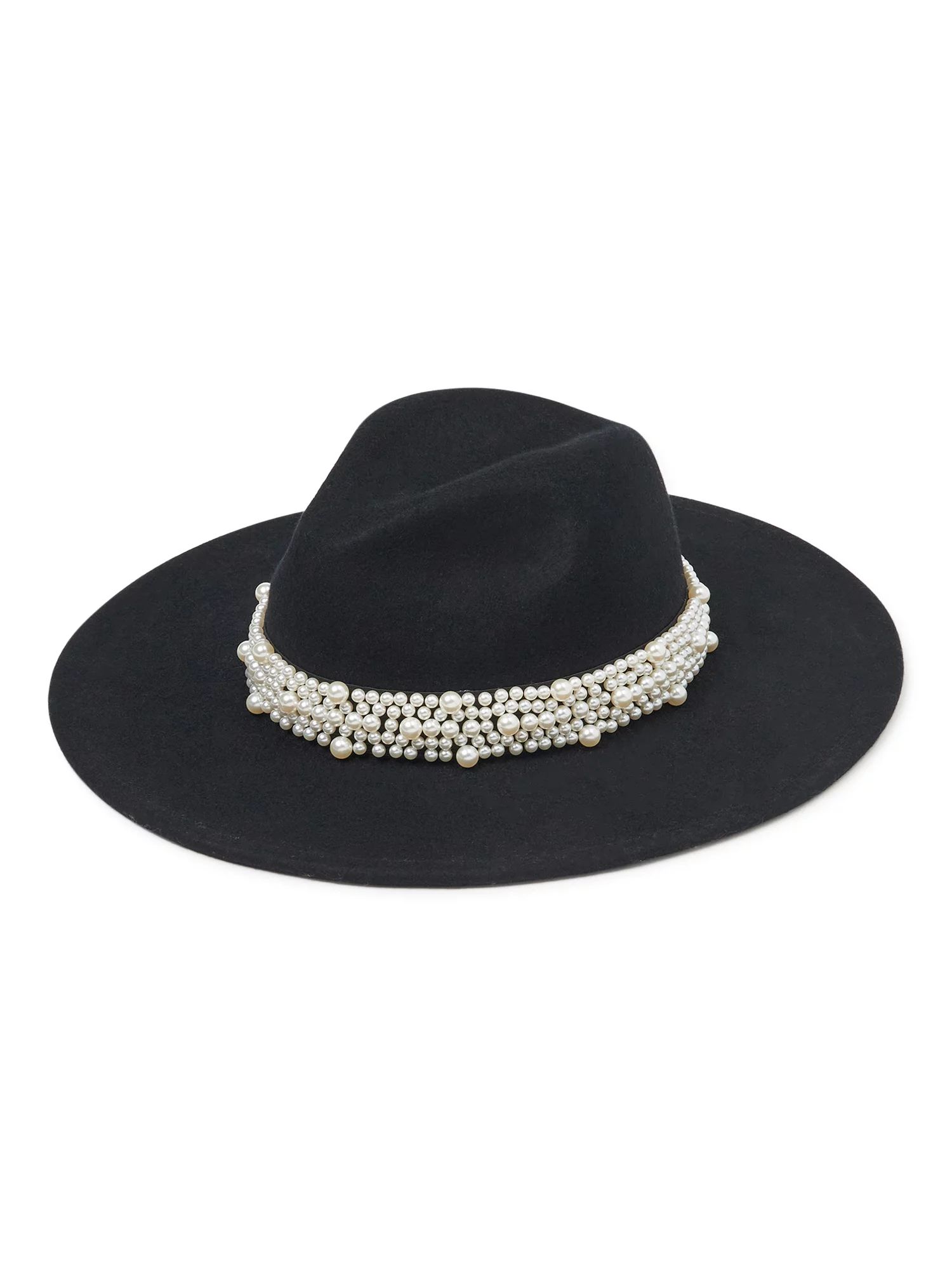 Scoop Women's Faux Pearl Bead Fedora Hat | Walmart (US)