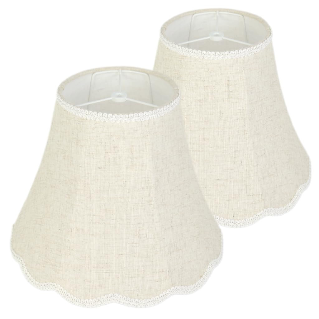 Beige Linen Bell Lamp Shades Set of 2, 6.69×12.8×10.04 inch Medium Lampshade for Table Lamps, S... | Amazon (US)