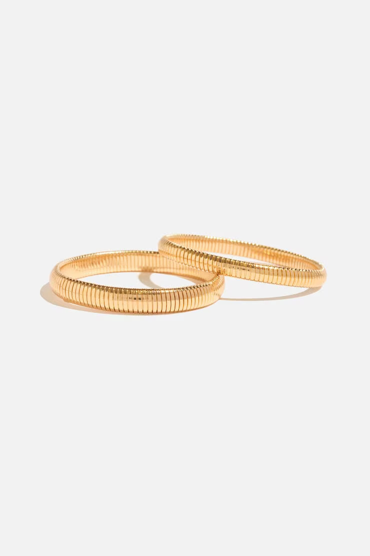 2-Pack Snake Chain Bangle Bracelets | Dynamite Clothing